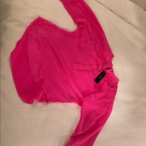 Silk banana republic pink blouse.